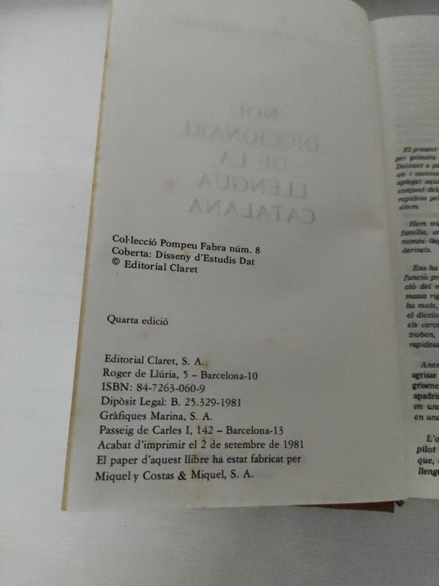NOU DICCIONARI DE LA LLENGUA CATALANA.