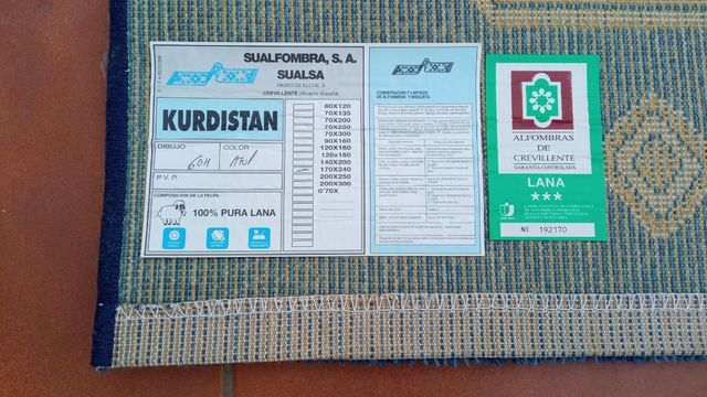 Alfombra lana, nueva, a estrenar.
