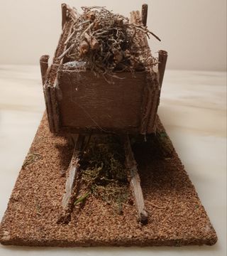 Carro leña Nuevo Diorama Nacimiento Artesanía 
