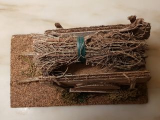 Carro leña Nuevo Diorama Nacimiento Artesanía 
