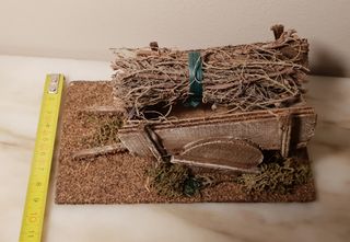 Carro leña Nuevo Diorama Nacimiento Artesanía 
