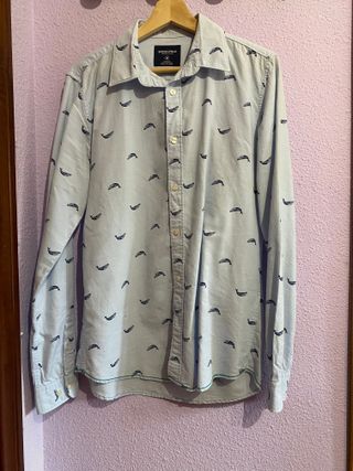 Camisa SPRINGFIELD color azul claro con estampado 