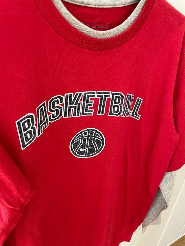 Camiseta Nike M/L rojo gris