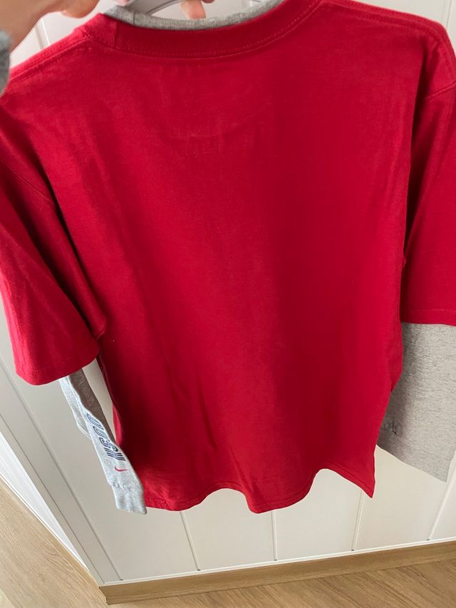 Camiseta Nike M/L rojo gris