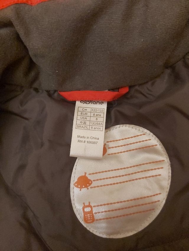 traje de ski rojo talla 8 años