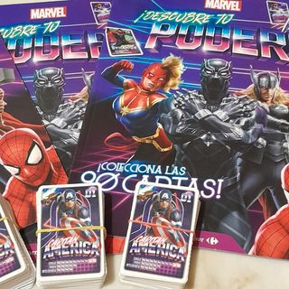 Lote 3 Álbumes y Cromos Marvel Carrefour COMPLETOS