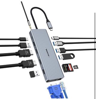 HUB USB C Docking Station Dual HDMI, 14 en 1