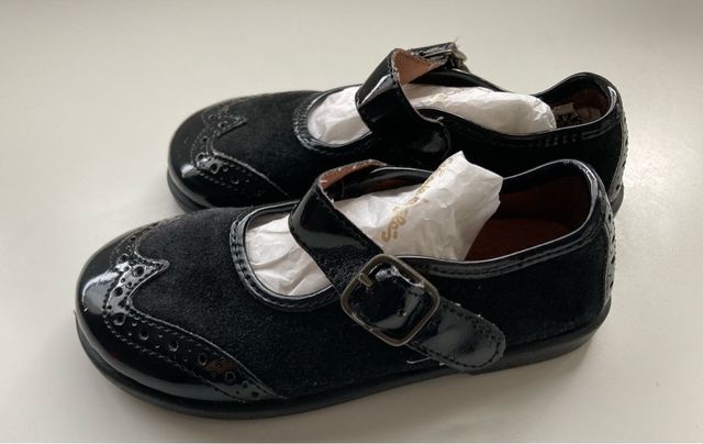 Manoletinas NUEVAS PIEL talla 24 de ante y piel