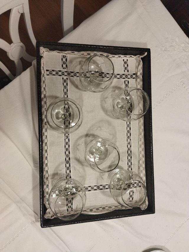 Copas coñac talladas