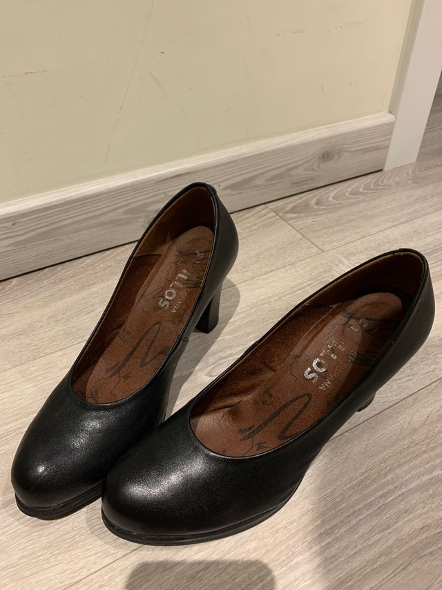 Zapatos negros piel plataforma