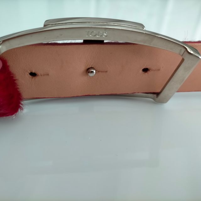 Cintura Tod's in pelle effetto caval colore rosso
