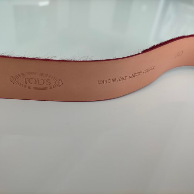Cintura Tod's in pelle effetto caval colore rosso