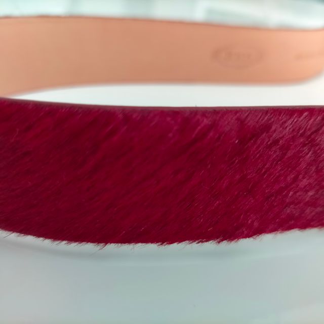 Cintura Tod's in pelle effetto caval colore rosso