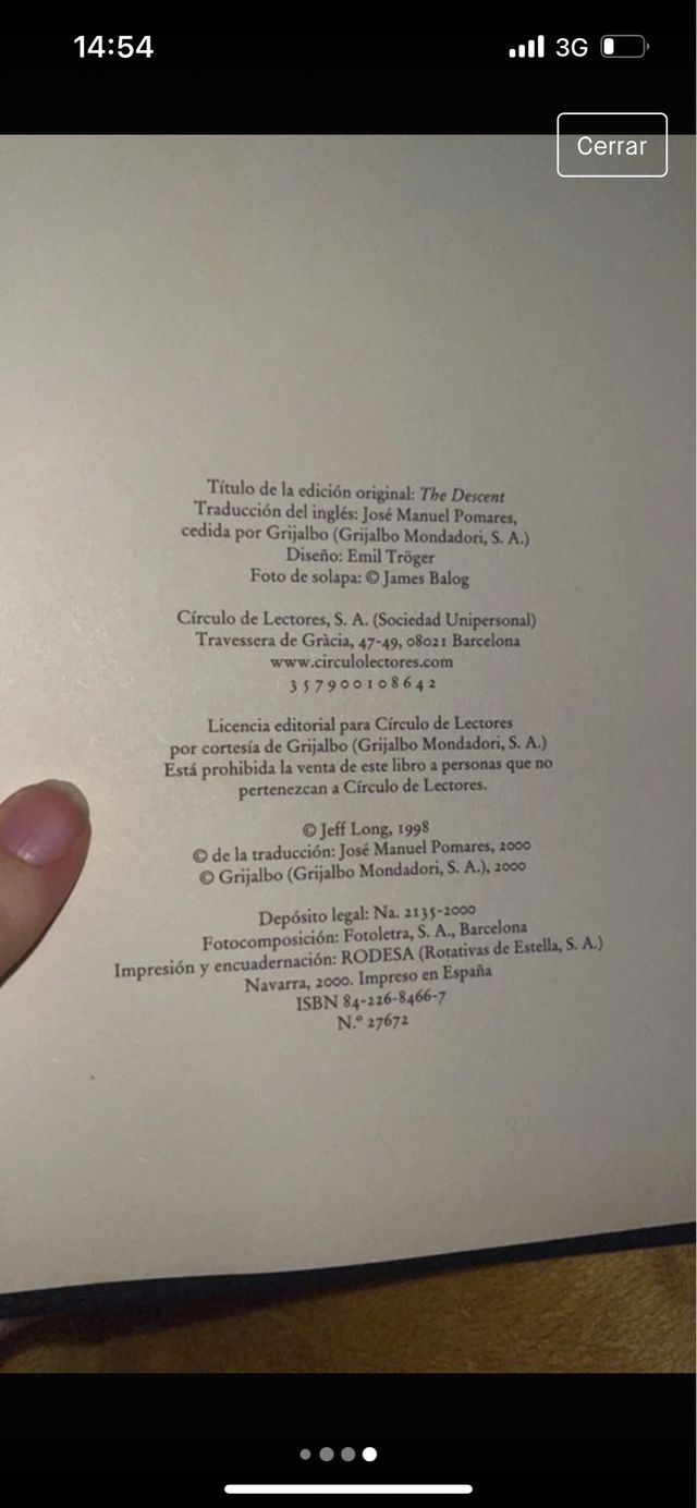 El descenso (jeff long)
