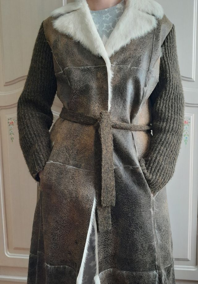 Chaqueta larga piel conejo