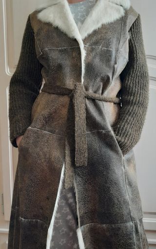 Chaqueta larga piel conejo