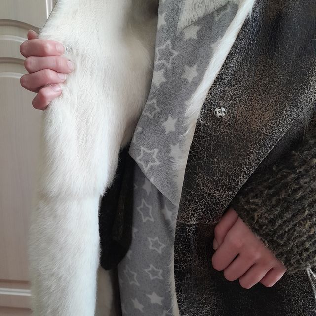 Chaqueta larga piel conejo