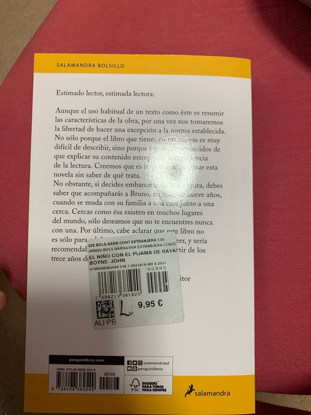libro El niño con el pijama de rayas