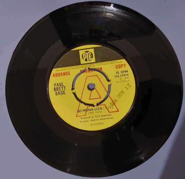 PAUL BRETT SAGE 3D MONA LIZA 7" SINGLE 1970 PSYCH