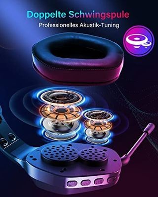 MIPOWCAT R18 Kabelloses Gaming Headset,2.4GHz Dopp