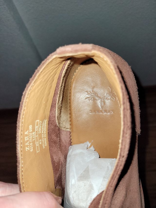 Zapatos de ante ZARA TEX semi granate