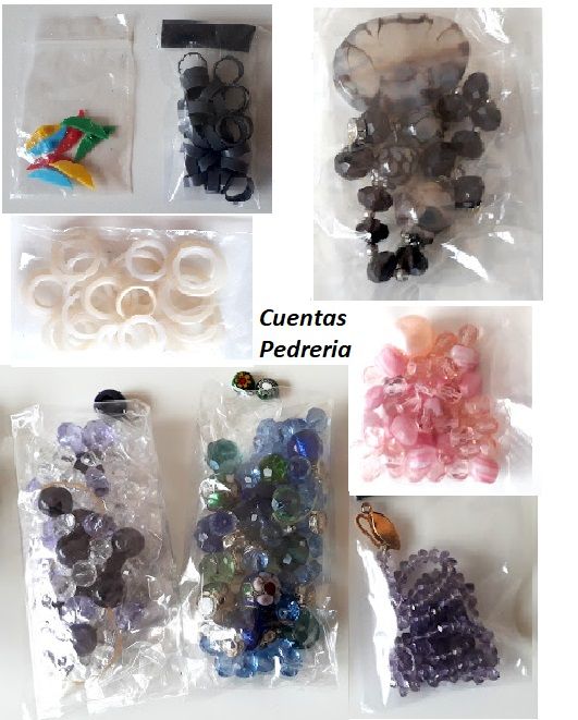 Manualidades pedreria pendientes Pompon Botones
