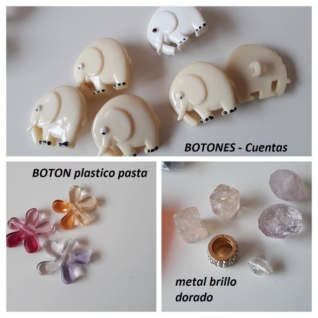 Manualidades pedreria pendientes Pompon Botones