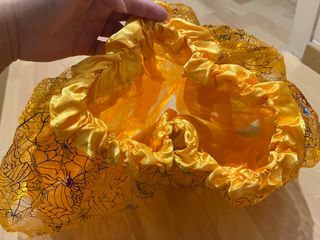 Falda tul niña disfraz naranja arañas