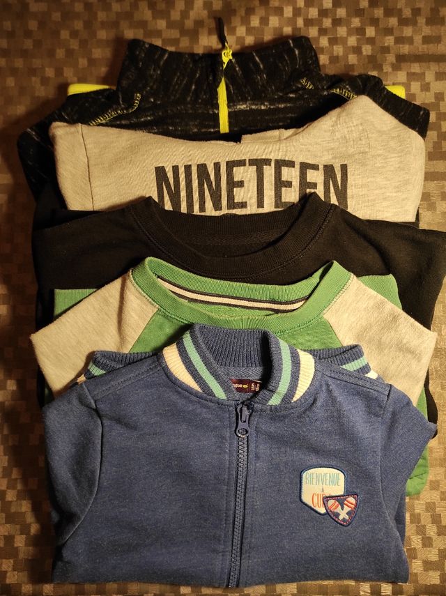 LOTE 5 SUDADERAS INVIERNO NIÑO 5 AÑOS