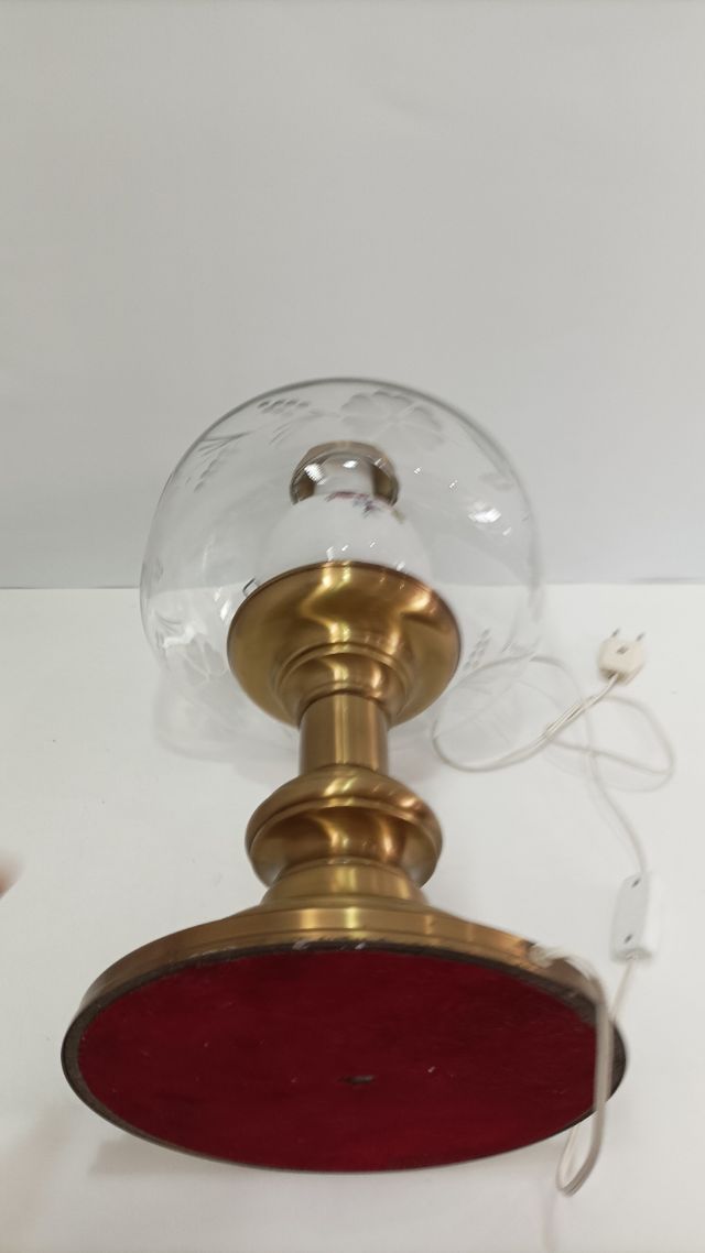 LÁMPARA ANTIGUA DE MESA EXCLUSIVA DOBLE TULIPA