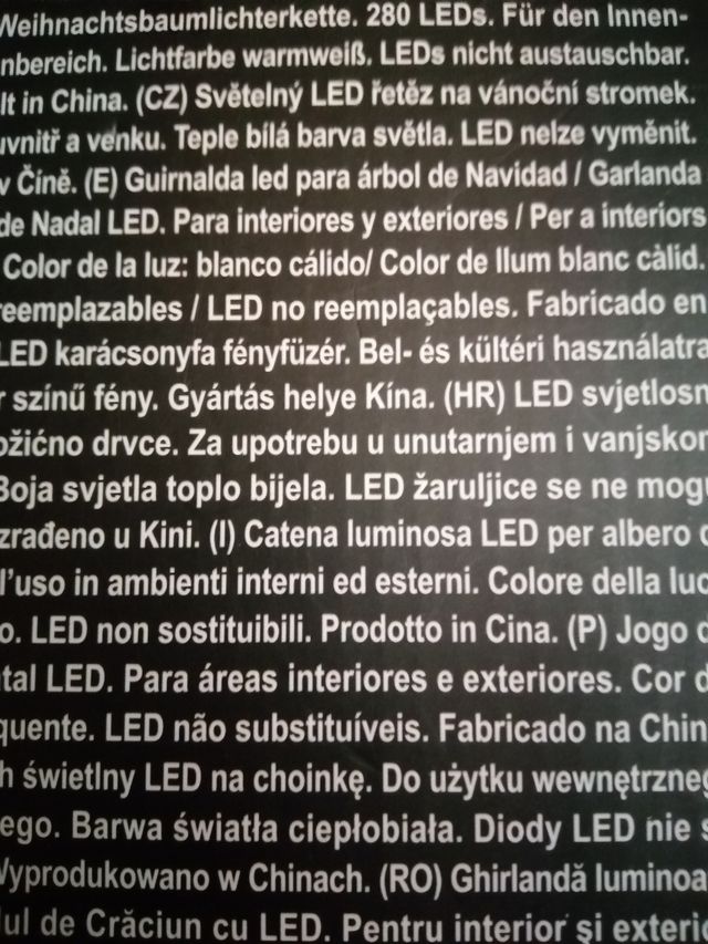 Luces para árbol de Navidad 280 Led. Nueva