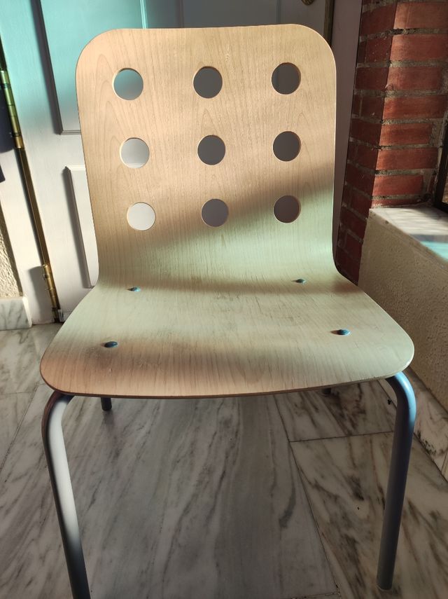 Silla diseño madera y acero