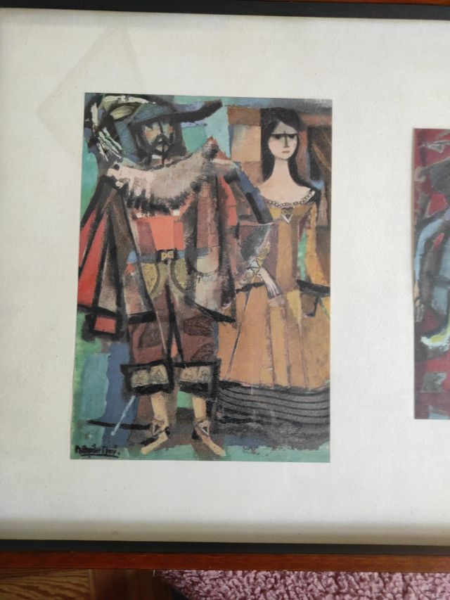 6 laminas de El Quijote de Ramón Aguilar Moré.