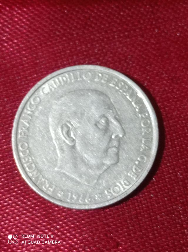 Moneda antigua 50 céntimos año 1966 Franco