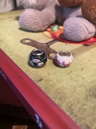 3 charms y un clip,compatibles con pulsera Pandora