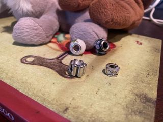 3 charms y un clip,compatibles con pulsera Pandora
