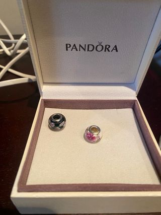 3 charms y un clip,compatibles con pulsera Pandora