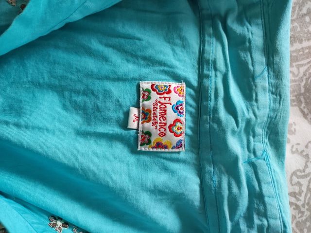 Camisa azul bordada marca Flamenco