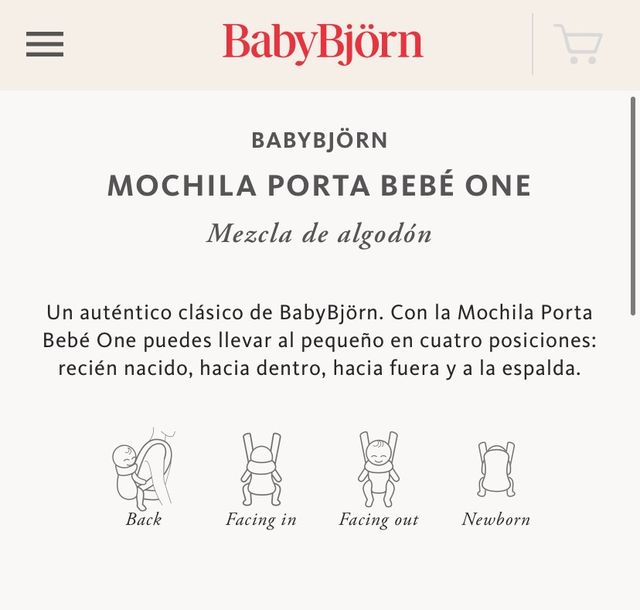 MOCHILA PORTA BEBÉ BABYBJÖRN