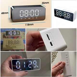 Altavoz Bluetooth Radio Fm Reloj Despertador NUEVO