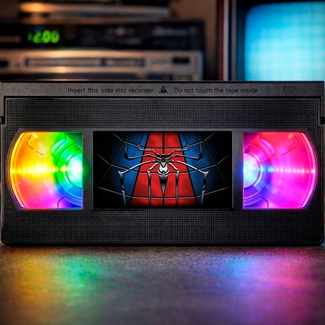 LÁMPARA SPIDERMAN VHS LED MULTICOLOR