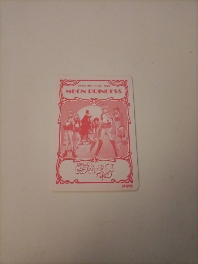 Carta vintage Sailor Moon S plateada.