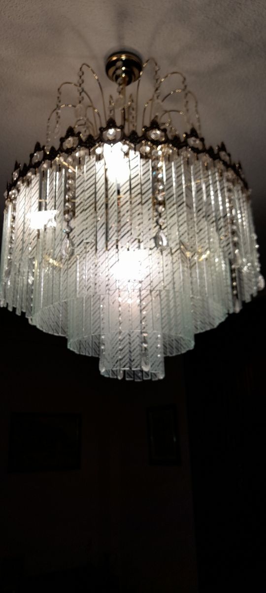 LAMPARA DE SALON DE CASCADA DE CRITAL