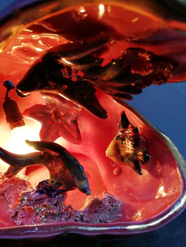 Antigua Lámpara Vallauris Años 50