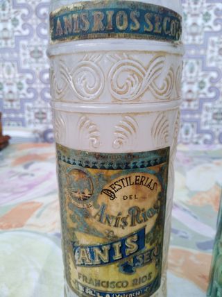 Sifón antiguo de cristal. Y botella antigua 