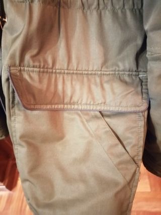 Parka invierno verde con capucha talla 42