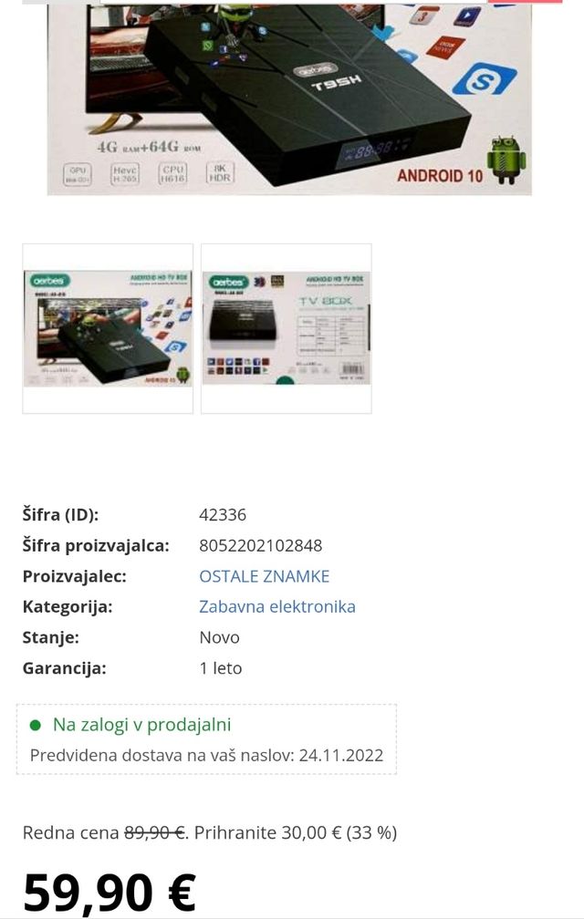 ANDROID HD TV BOX 8K aerbes modelo AB-R15 con 4gb