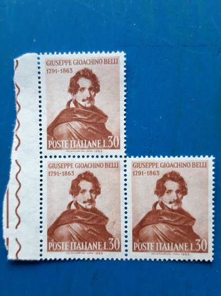 63. Francobolli Rep italiana Gioacchino Belli