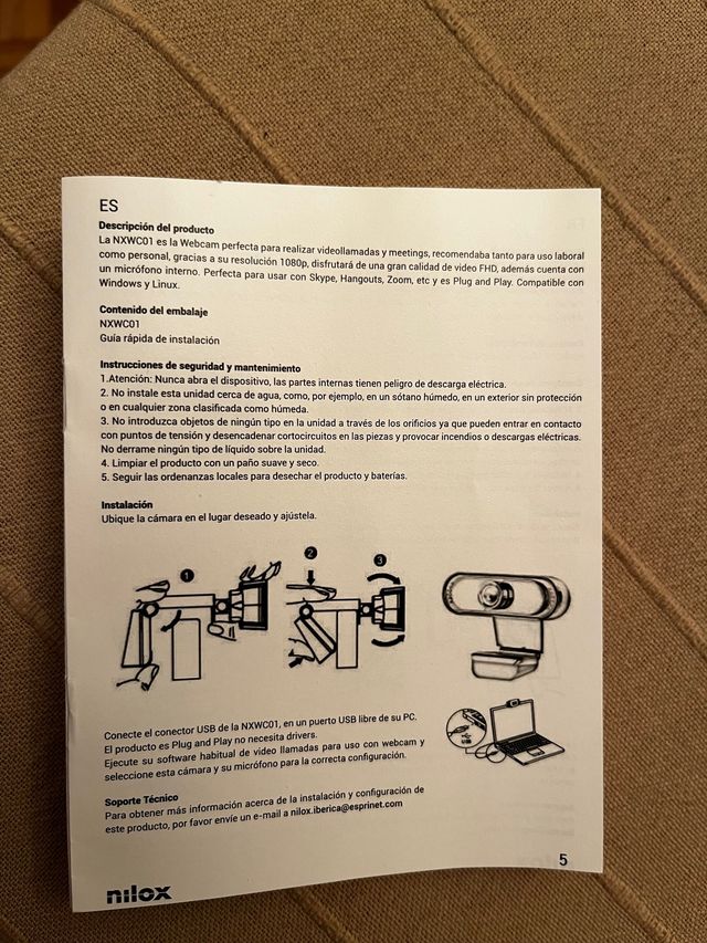 Webcam Nilox 1080p NUEVA a estrenar