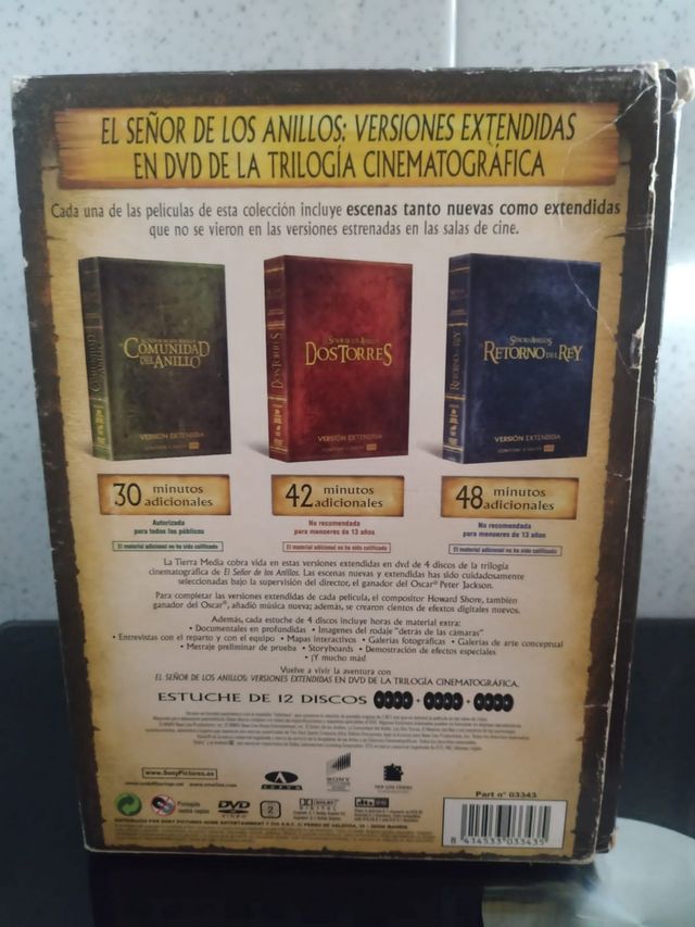 El Señor De Los Anillos DVD, versión extendida.
